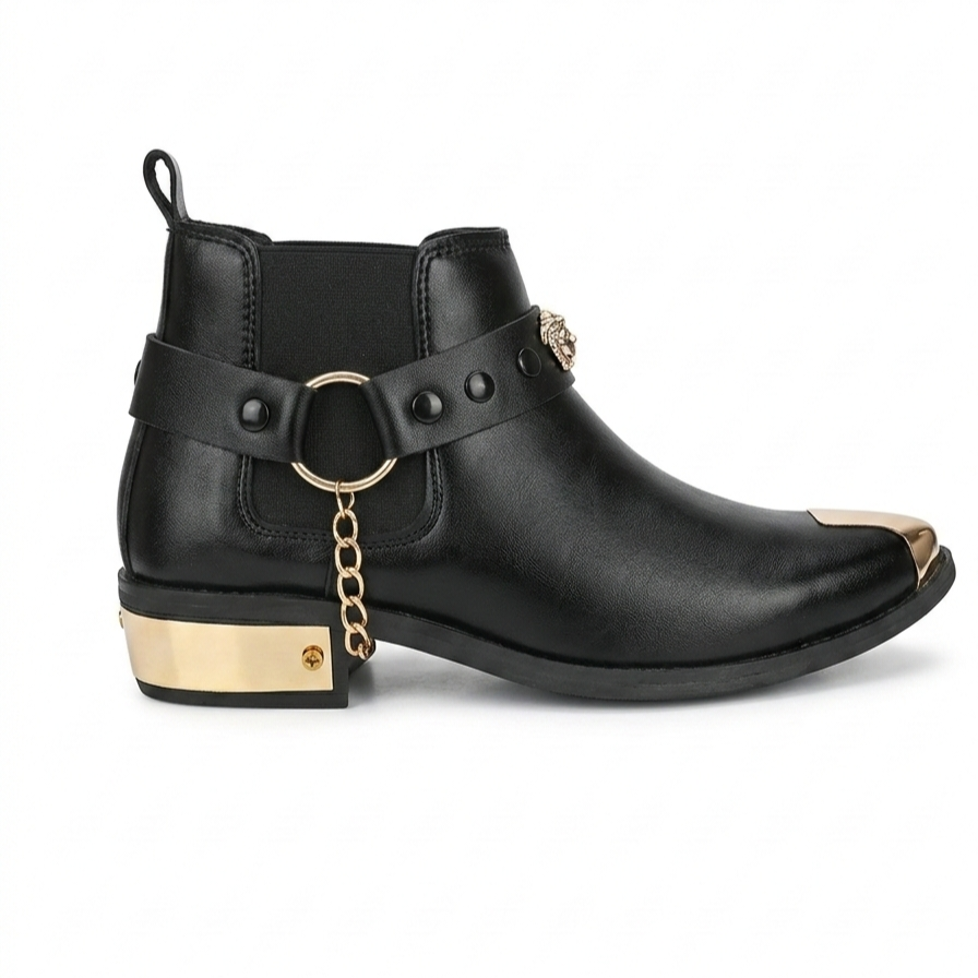 Imperial Chain Chelsea Boots - Black
