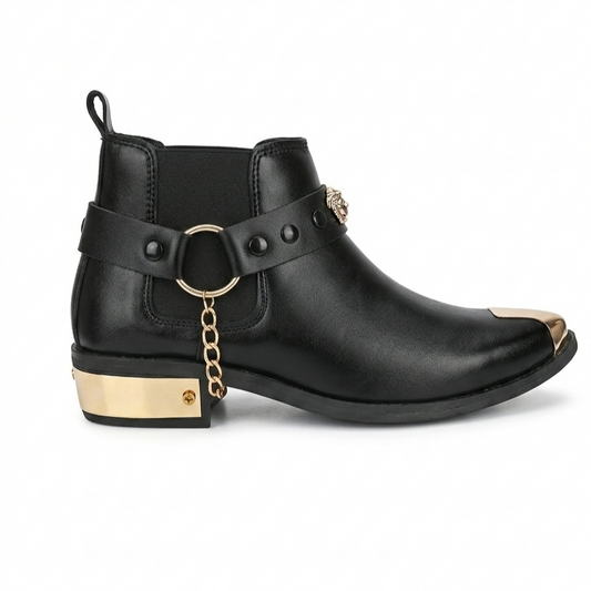 Imperial Chain Chelsea Boots - Black