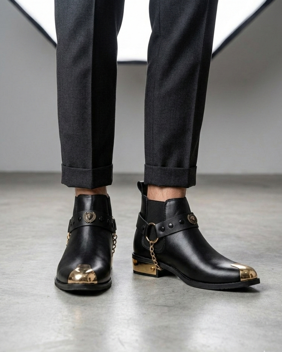 Imperial Chain Chelsea Boots - Black