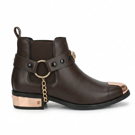 Imperial Chain Chelsea Boots - Brown