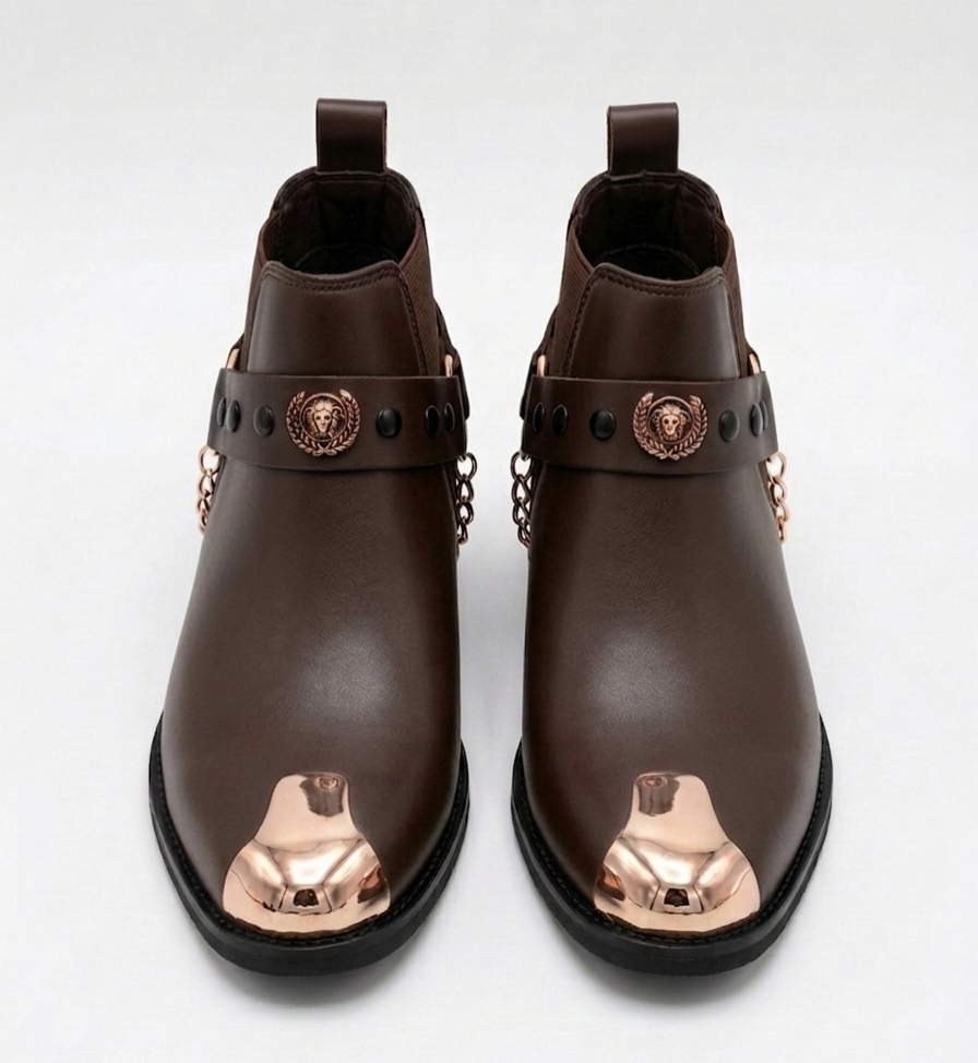 Imperial Chain Chelsea Boots - Brown