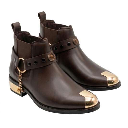 Imperial Chain Chelsea Boots - Brown