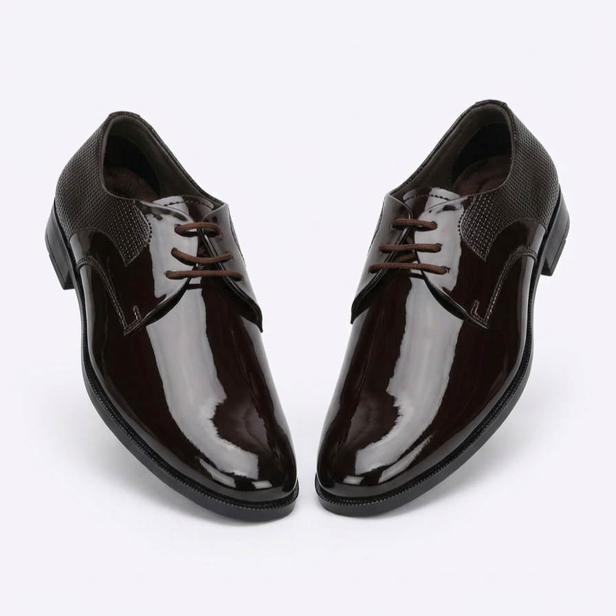 Midnight Luxe Patent Oxfords - Brown