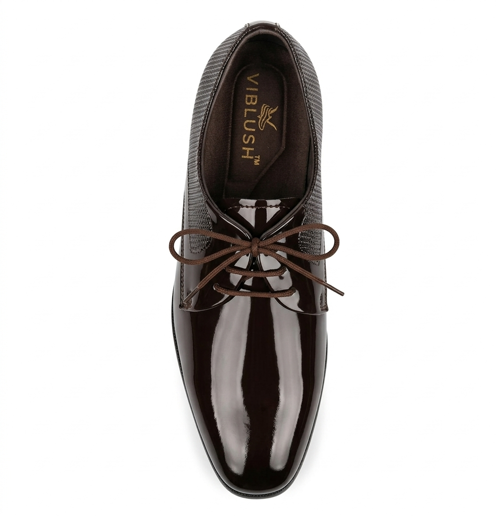 Midnight Luxe Patent Oxfords - Brown