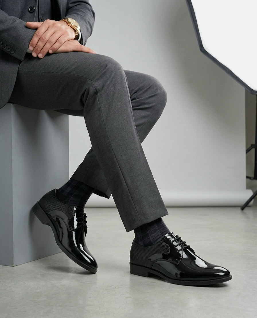 Midnight Luxe Patent Oxfords - Black