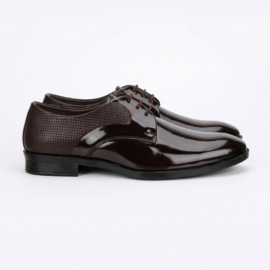 Midnight Luxe Patent Oxfords - Brown