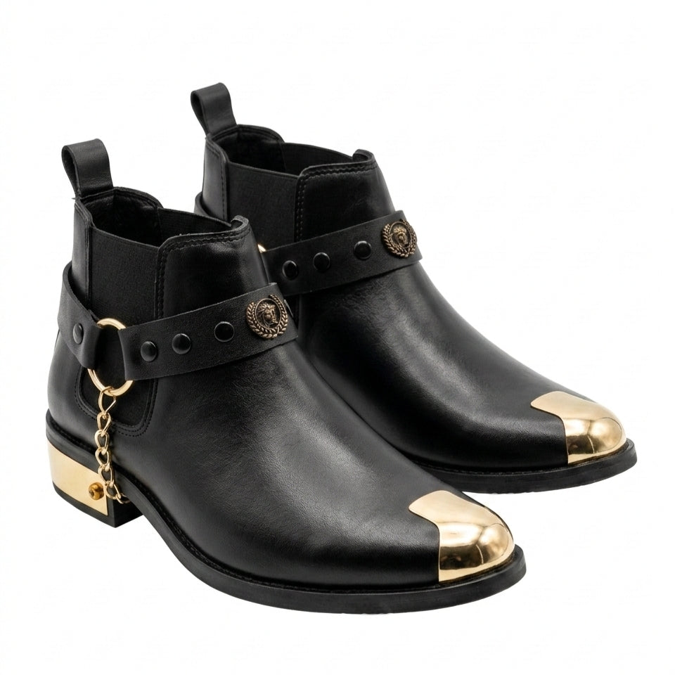 Imperial Chain Chelsea Boots - Black