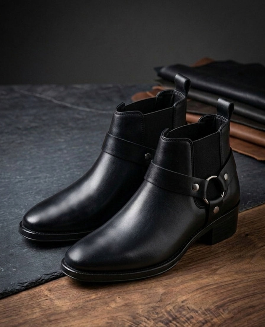 Rogue Harness Chelsea Boots - Black