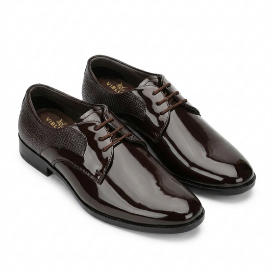 Midnight Luxe Patent Oxfords - Brown