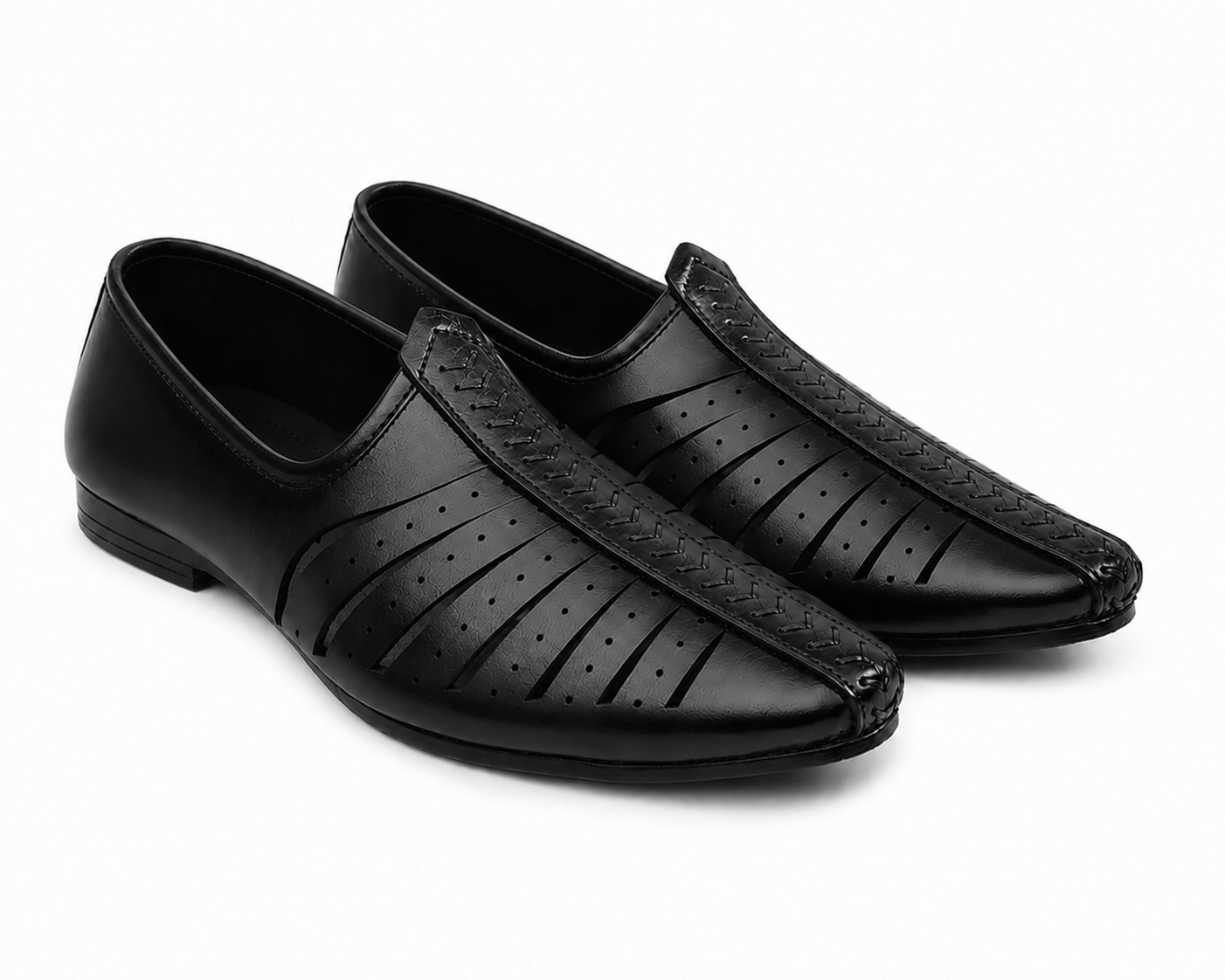 Nawab Noir Ethnic Loafers - Black