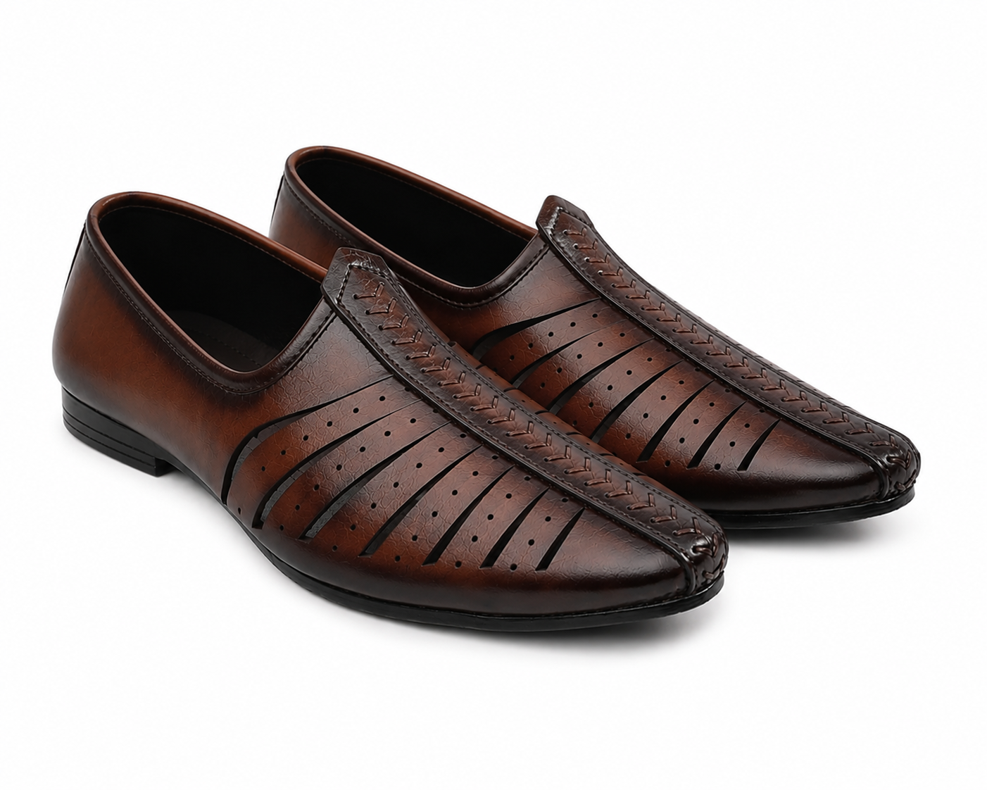 Nawab Noir Ethnic Loafers - Brown