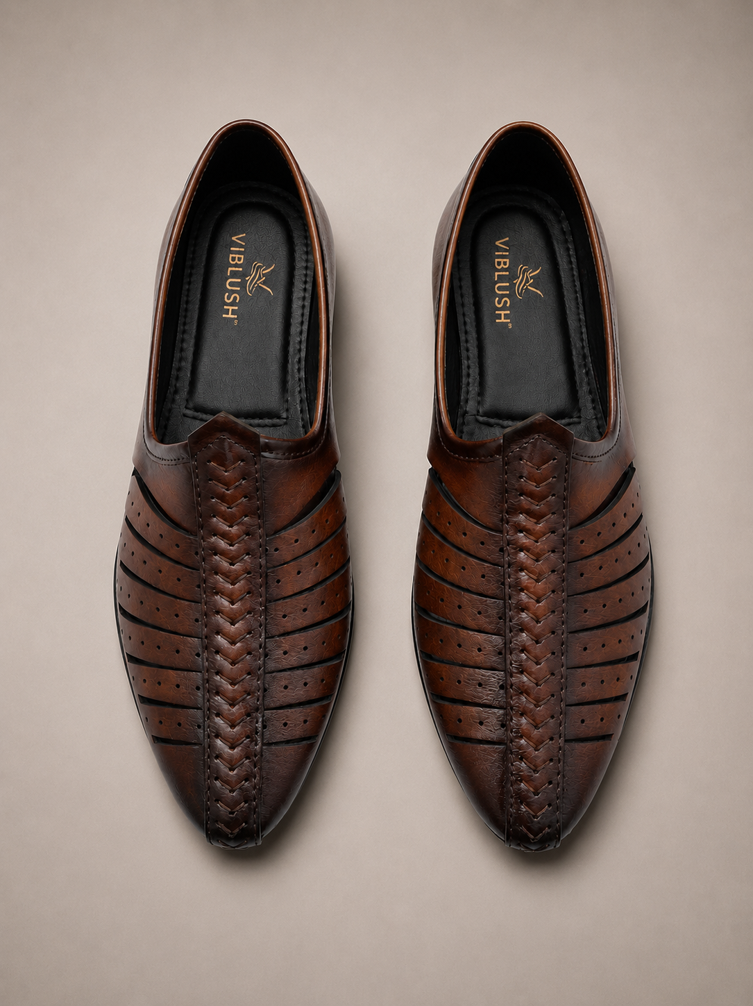 Nawab Noir Ethnic Loafers - Brown